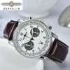 2023 Zeppelin for Men for Men Owl Dial Business Casual Men's Wristwatch Waterproof Leather Trend Watch lelogio masculino303z