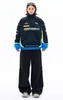 2023 Autumn/Winter Design Blue Racing Suit Casual mångsidig lös modepolo Krage Laddningsjacka