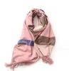 Зимний модный шарф, женский классический клетчатый дизайнерский шарф, мягкий роскошный длинный шарф, праздничный подарок, основные 5 вариантов