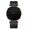 Wristwatches Sdotter 2023 Minimalist Men's Fashion Ultra Thin Watches Simple Men Business Stainless Steel Mesh Belt Quartz Watch Relogio