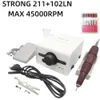 Nail Manicure Set Machine Strong Max 211 Electric Drill 105L 40K Pedicure Tools Milling Cutter Equipment File 230909