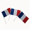 France Flag Flag Mała Flaga całości z plastikowym biegunem 14 21 cm materiału poliestrowego FLAG FLATKA 100PCS LOT261W