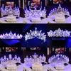 Bijoux de cheveux de mariage diadèmes brillants cristal perle couronnes de mariée avec lumière bleue LED lumineux princesse fête diadème 230909