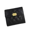 Femmes Designer Sac Boy Card Holder Portefeuille Noir Porte-Monnaie Caviar Cuir De Veau Agneau Antique Or Argent Métal Matériel Tr3409