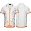 メンズデザイナーシャツカサブランハワイシャツドレスシャツ印刷パターンカミシアユニセックスボタンアップhemd334s