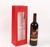 Wholesale New Paper Wine Bag with Window Portable Red Wine Bag Gift Handbag