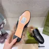 Fashion fur leather slippers womens princetown fur-trimmed leather loafers Round Toe Casual flat mules