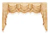 Curtain Gold Color European Royal Luxury Style Valance Curtains for Living Room Window Bedroom Kitchen 230909