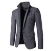 Herren-Blazer, Jacke, Fischgrätenmuster, Sportmantel, elegant, formelle Abendessen, Baumwollanzüge, schmale Passform, ein Knopf, Revers, Freizeitmantel, Coffe246k