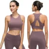 L-107 Yoga Sports Bra High-Neck Triangle Hollow Beautiful Back Gathered Shockproof Tops Sexy Underwear Fitness Dancing Tank Top Wo311n