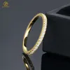 Billigt pris 1,2 mm rund briljant snitt VVS Moissanite Diamond White and Yellow Gold Color 925 Sliver Ring Eternity Band