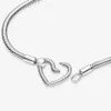 Gioielli di design Bracciale in argento 925 con ciondolo perline adatto a Pandora Moments Chiusura a cuore Catena a serpente Bracciali scorrevoli Perline Stile europeo296k