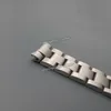 20 mm Ny hela silverborstat rostfritt stål krökt slutklocka bandband armband för Watch251p