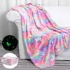 Blankets Glow in The Dark Blanket Unicorn for Girls Soft Kids 112 Year Old Girl Birthday Christmas Thanksgiving Easter Gift 230909