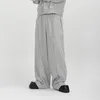 Мужские спортивные костюмы FEWQ Мужские комплекты Толстовка с подплечниками Свободные широкие брюки с прямыми рукавами 2023 Однотонные брюки с эластичной резинкой на талии Мужская осень 24X1633 230909