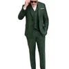 Men's Suits Blazers Italian For Men Slim Fit Dark Green Notch Lapel Groom Tuxedos Custom Wedding Wear 3 Piece Jacket Vest Pants 230909