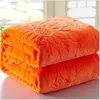 Cobertores Luxo Qualidade Flanela Cobertor Coral Fleece Colcha Sólida Cor Laranja Adulto MultiSize Lençóis Xadrez 230909