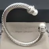 Pierścień Bangle Designer Bracelets Twisted Pearl gruba 7 mm Dy Wire łańcuch owalny bransoletka Projektanci biżuterii Mężczyźni biżuterii kochają kobiety
