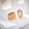 Offener Ring im Designer-Kollektionsstil für Damen, gepflasterter Diamant, Champaign-Goldfarbe, elastische Vollperlen, doppelter Kreis, Schlangenschlangenringe, hochwertiger Schmuck