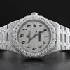 Horloges hiphop diamanten horloge rond gesneden alle maten aanpassen VVS1 handgemaakt diamanten horloge voor heren diamanten watch297k