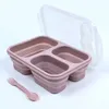 Contenitore pieghevole per alimenti in silicone Bento Box con coperchio Scatole pieghevoli per la preparazione dei pasti per bambini Adulti Viaggi all'aperto Senza BPA