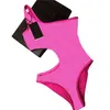 Costume da bagno da donna sexy bikini vuoto Costume da bagno rosa con stampa di lettere Costume da bagno da donna alla moda One Piece190q