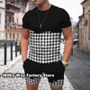 Męskie dresy letnie swobodny dróg mody Stripe Tshirt Shorts Zestaw starych kombinezonów joggingowych męski streś