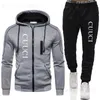 Men's Tracksuits 2023 Fashion Men Men's Suit Autumn Zipper Cardigan Jacket+Sweatpants Stripe Running Fitness Lashging 2 قطعة مجموعة T230910