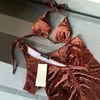 Veet Bikinis Designer Thong 2024ブランドブラジルの3つのピースビキニセットセクシーな水着XL水着固形入浴スーツ