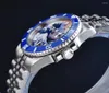 Armbandsur 40mm Business Mechanical Watch Kanagawa Surf Dial 8215 Movement Ceramic Bezel Luminous Men's rostfritt stålrem