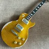 Custom shop, standard electric guitar, gold artificial old relic top, silver hardware, high quality guitar, free shipp 258