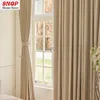 Tende trasparenti Moda Ciniglia di lusso per soggiorno Sala da pranzo Camera da letto Modello Tessuto ispessito jacquard Cortina moderna Marrone oscurante 230909