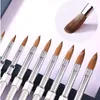 Nail Brushes Acrylic Brush Crimped Kolinsky Silver Metal Handle Suitable for Beginners and Professionals Painting Tool 230909