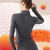 Desginer Aloo Yoga Jacket Autumn and Winter Warm Plush Sports Coat Kvinnors förtjockade smala fit Dress dragkedja Fitness Motorcykeljacka