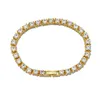 5mm Hip Hop Tenniskette Armbänder Bling Gold Plated Männer Frauen Party Schmuck Geschenk204m