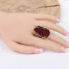 Bagues de cluster Vintage Big Rouge Bleu Pierre Naturelle Pour Femmes Luxe Argent Couleur Cristal Fleur De Mariage Femme Mujer Mode Bijoux264j