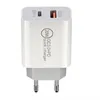 20w 18W QC3.0 + PD Carregador de parede Carregador rápido Carregamento rápido de alta qualidade Type C Adaptador de energia compacto USB PD QC3.0 para Ip7 8 11 1214 pro Samsung phone Tablet