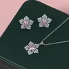 Hänge halsband londany halsband ins söt full av diamantdesignkänsla femstjärniga blomma ringörhängen