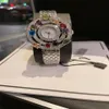 Relojes de diseño de lujo reloj para mujer Diamantes multicolores Citrino Peridoto Topacio azul y granate Cuarzo201Q