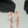 Silver rose gold hoop earrings two T earrings for women trendy Diamond Designer jewelry Top Quality fashion Wedding Party girls grace Engagement wholesale gifts