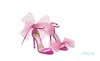 With Box Bridal Wedding Luxury Averly Sandals Shoes Pointed Toe Bow Pumps Women High Heels Aveline Ankle Strap Dress Walking