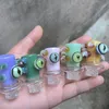 Dernier coloré Pyrex verre épais yeux faits à la main griffes style filtre bulle carb chapeau chapeau ongles dabber bangs plates-formes pétrolières paille narguilé fumer barboteur accessoires DHL