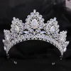 Wedding Hair Jewelry DIEZI 12 Colors Baroque Princess Opal Crystal Tiara Crown Elegant Queen Party Dress Accessories 230909