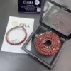 Halsband Moissanite Fashion Jewelry 3mm 5mm 6.5mm Red Moissanite Tennis Chain Halsband och Armband Pass Diamond Tester