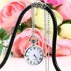 OUTAD 1 stks Quartz Ronde Zakhorloge Wijzerplaat Vintage Ketting Zilveren Ketting Hanger Antieke Stijl Persoonlijkheid Mooie Gift238f