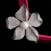 Pins Brooches SUYU Floral Fashion Copper Micro Inlaid Cubic Zirconia Brooch Women's Clothing Accessories Wholesale Year Gifts 230909