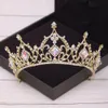 Wedding Hair Jewelry Bridal Crown Golden Accessories Crystal Bride Tiaras and Crowns Headpiece Diadema Ornament 230909