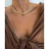 Freekiss Damen-Halskette mit Fischgrätenmuster, exquisite Gold-Halskette, 14 Karat vergoldet, Schlangen-Goldkette, Halskette, schlichte Gold-Schicht-Halskette, Damen-Goldschmuck, Geschenk