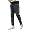 Schwarz Grau Denim Skinny Hosen Jugend Mode Trend Kurze Harem Hosen Micro Stretch Lose Casual Jeans Männer