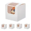 Bakeware Tools 100Pcs White Cupcake Box Individual With Insert Small Single Favor Pastry Treat Boxes Clear Window